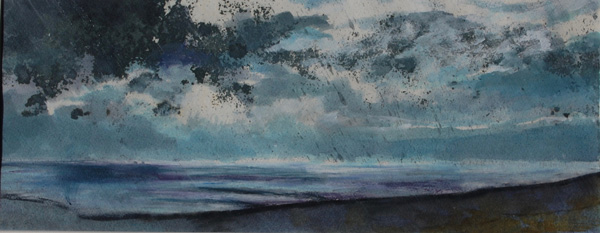 Rain clouds on the bay at Dungeness