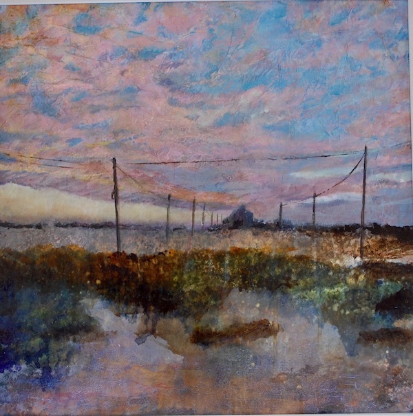 Sun rising over dungeness painting