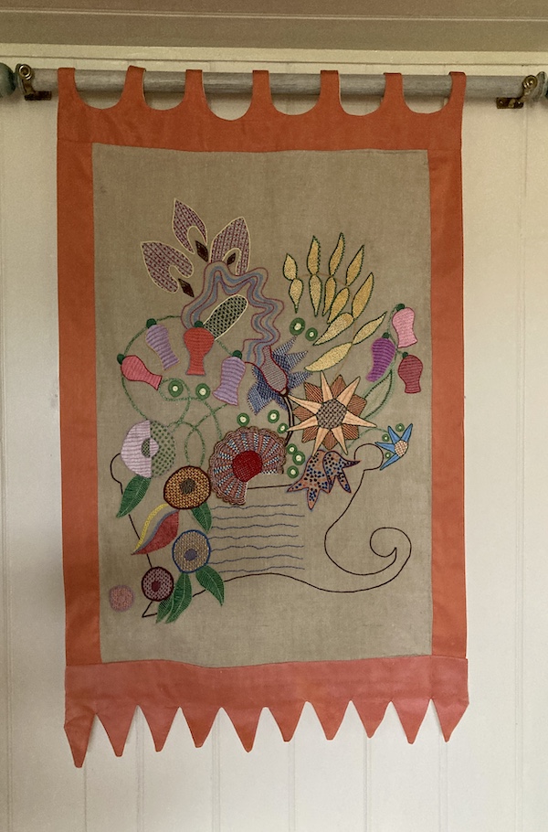embroidered wall hanging